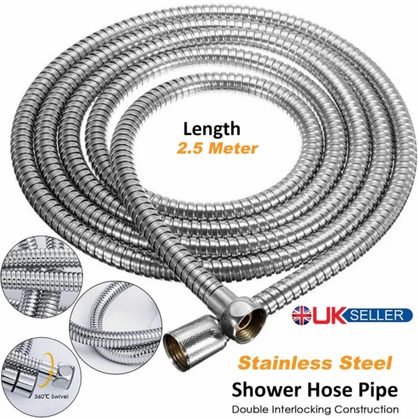 MKB Chrome Shower Hose 2.5M – UK