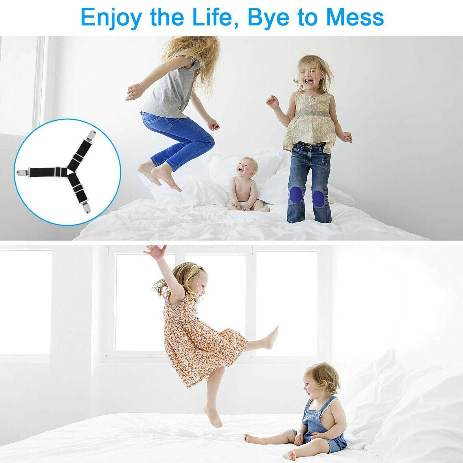 MKB 4PCS Triangle Bed Sheet Corner Clips