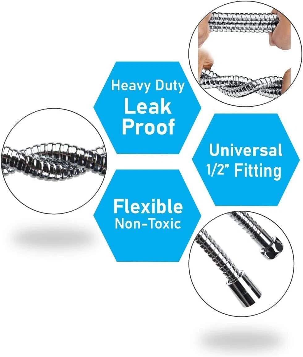 MKB Stainless Steel Shower Hose 1.2–2.5M