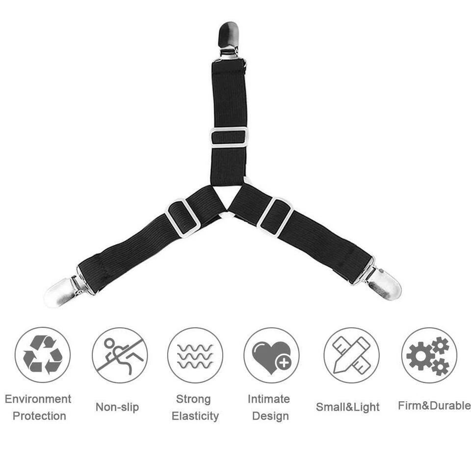 MKB 4PCS Triangle Bed Sheet Corner Clips